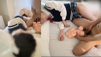 Preview 3 of Boob Kit - 【男性オナニー用のおもちゃで擬似３P】「この子に手マンして&hellip_！すごい、このセックス！乳首責めも&hellip_！」人妻が嫉妬、レズ複数プレイで中イキと大量射精｜オナホールで遊ぶ素人カップル【フル動画はメンバーシップへ】