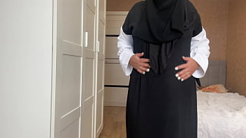 Preview 1 of Pak Boy Gril Fuck - Hijab Arab MILF Watching Porn And Gets Pulsating Orgasm From It