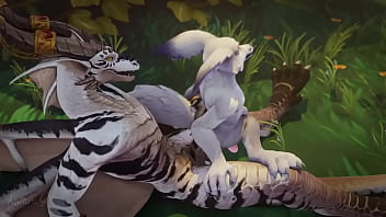 Preview 2 of Memek Barat Muncrat - Dracthyr brincando com um Vulpera