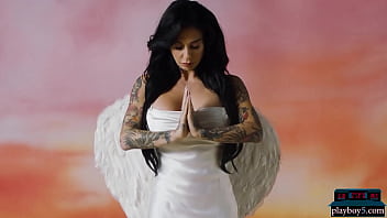 Preview 1 of Eva Bonilla - Playboy5.com - Busty MILF Joanna Angel shows her luscious body with tattoos for Playboy
