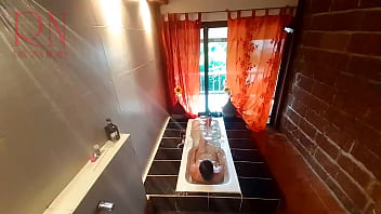 Preview 1 of Skype Linda - Peep. Voyeur. Housewife washes in the shower with soap,  shaves her pussy in the bath. 22