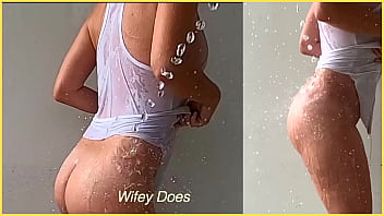 Preview 3 of Hide Vave - Amazing wife flashes amazing wet braless tits