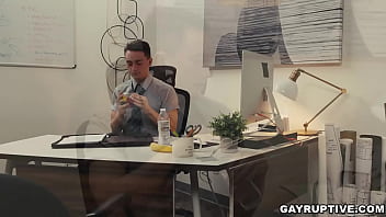 Preview 2 of Hage Boob - Entitled CEO Masyn Thorne uses his authority with co-worker Carter Woods,  he made him suck his dick and take his cock while in the office.