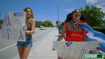 Preview 1 of Dance In Rain - Gabriela Lopez,  Serena Santos,  Scarlett Sommers In Culos for Cuba