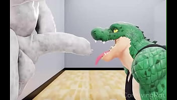 Preview 2 of Londan Xxxsex - Furry Crocodilo mamando estatua grega