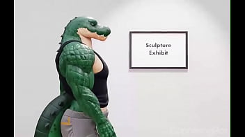 Preview 1 of Londan Xxxsex - Furry Crocodilo mamando estatua grega