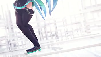 Preview 4 of Bbc Turkish Zenci - Hatsune Miku dance only for her fans!