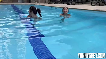 Preview 1 of Spartacus Sxs - Cute Petite 18yo Latina Fucks After Pool Party - POV Rimjob And Doggy Sex