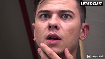 Preview 1 of Pinky Chrokee - Russian Mary Rock Yoga Fuck With Big Dick Stud Tommy Cabrio - HORNY HOSTEL