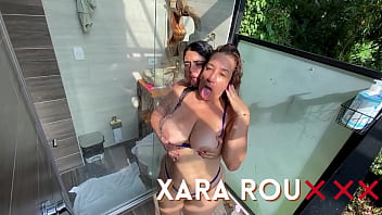 Preview 2 of Mom And Son Medilisin - Tengo Sexo Con Mi Madrastra En Una Ducha Al Aire Libre Casi Nos Ven lol