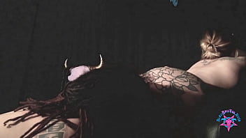 Preview 4 of Bhoot Uncle Body Aunty Sex Video - Ouroboros - BlindFold feathers teasing,  balls licking,  sucking and milking big cock,  playing with his tight asshole before getting my pussy ate ... pawg,  anal,  milf &amp_ dildo masturbation