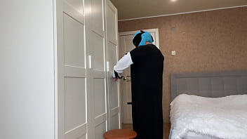 Preview 1 of Thai Coyotee - Arab wife in hijab found a sex toy while cleaning and got horny