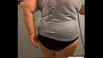 Preview 2 of Monqiue Demoan - Fat chubby Mature Granny takes a passionate shower.