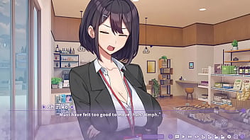 Preview 2 of Sex Video Cream - Shizuko masturbates thinking about me and I spy on her - Summer Clover #2 (Hentai Game)