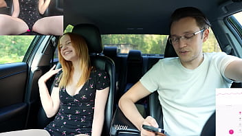 Preview 1 of Ntentot Tante Bohay Susu Gede - Surprise Verlonis for Justin lush Control inside her pussy while driving car in Public