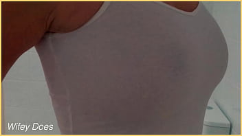 Preview 1 of Indial Mms - Wife amazing shower wet shirt