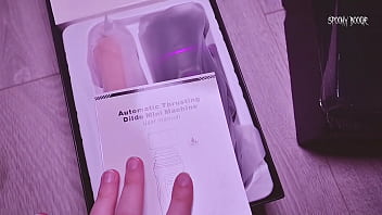 Preview 1 of Anime Step Sis - Easy squirter teen Spooky Boogie is unboxing and testing her new fuck machine from Honeyplaybox!