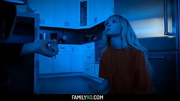 Preview 2 of Pup Mask - Hot blonde teen step sister Lilly Bell having sex with her step brother while their step parents are out