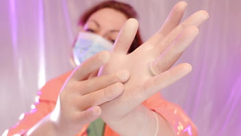 Preview 4 of Wwe Total Divas Faking Videos - ASMR: surgical gloves (Arya Grander)