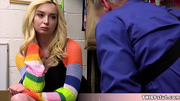 Preview 2 of Xxny Hindi Vidoe Chudai - Cute and skinny shoplifter blonde caught and now her tight pussy gets punished from behind