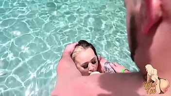 Preview 4 of Control System - A super fan fucks Kendra Kox In the pool and explodes on her massive tits!