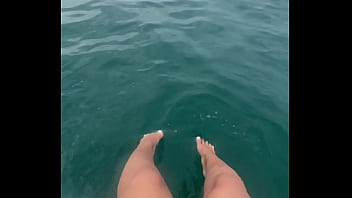 Preview 3 of Arzu Aycan Porn - The warm sea water caresses my feet