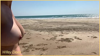 Preview 1 of Fist Xxx Hd Videos - Smoking hot wife walks around the public beach nude