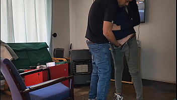 Preview 1 of 9sexvideos Com - Fucking my neighbors wife standing missionary  while he is in the bathroom
