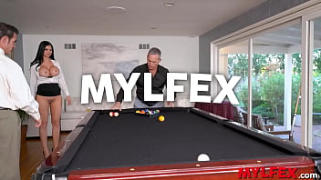 Preview 1 of Anglin Jolly - Mylfex - Bombastic Secretary Play Billliard with her Bosses