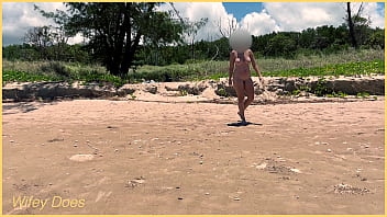 Preview 4 of Xxx Fapa Lati - Wife plays football nude at public clothed beach