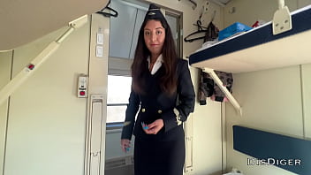Preview 1 of Feast Fuck To Pussy - Seduced the conductor on the train and fucked while she had a break