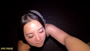 Preview 3 of Saneleon X N Xx Video - Public BLOWJOB and EATING PUSSY on the beach LATE night Adventure