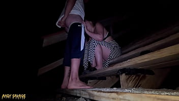 Preview 4 of Saneleon X N Xx Video - Public BLOWJOB and EATING PUSSY on the beach LATE night Adventure