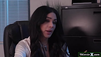 Preview 1 of Www Sexturky Com - TSgenderX.com - Trans boss Eva Maxim facefucks employee