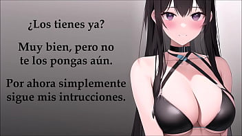 Preview 2 of Sex Doy Sex Girl - JOI HENTAI,  profesora experta en pajas. Usando guantes.