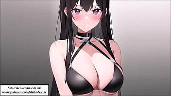 Preview 4 of Sex Doy Sex Girl - JOI HENTAI,  profesora experta en pajas. Usando guantes.