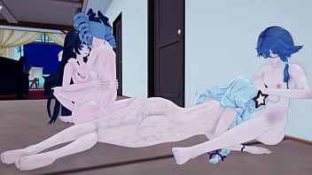 Preview 4 of Xander Aidra Sis - Honkai Impact: The girls from St. Freya try out the new artificial cocks made by Schicksal (Kiana,  Mei,  Bronya,  Fu Hua)