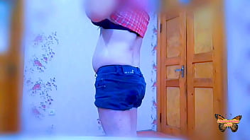 Preview 4 of Two On One Guy - Solo Sexy Shemale at Home Privately Dressing and Getting Ready for Cam Shows