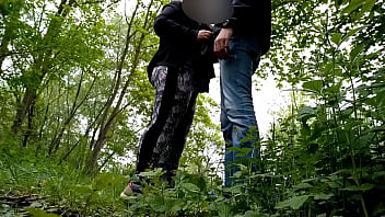 Preview 3 of Granny Pron Vedei - Fat sexy MILF pisses bent over doggy style while I jerk my cock outside