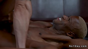 Preview 3 of Teen And Oldguy - Balls deep bareback interracial gay sex in restaurant