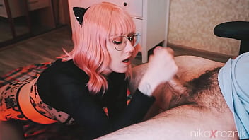 Preview 3 of Asian Sex 6 - Amateur blowjob from cutie in glasses