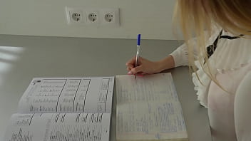 Preview 1 of Naghty Xxx Video - Naughty student girl was caught by her foreign language teacher with her sex toy
