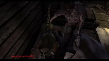 Preview 1 of Lesbians Cuming Porn - Khajiit and argonians have threesome