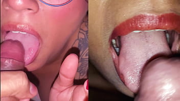 Preview 4 of Mom Blindfold Gangbang - Quien chupa mejor SUSY O DAFRI las mas putitas chupadoras voten al final al leche