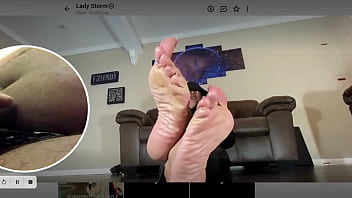 Preview 1 of King Rap Xxx - Jerking Off To Lady Storms Ebony Wrinkled Soles