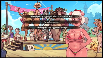 Preview 2 of Sex Between Boy And Women - My Pig Princess [ HENTAI Game PornPlay ] Ep.27 accidental FUTANARI boner in front of the crowd during the bikini contest