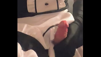 Preview 2 of Handjob Shiny Clothed - French Maid Solo Play