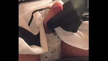 Preview 4 of Handjob Shiny Clothed - French Maid Solo Play