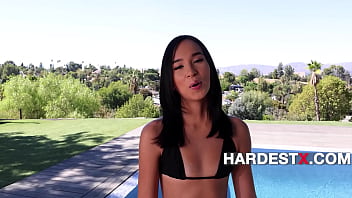 Preview 1 of Vagina Full With Lund Virya - Petite Brunette Doggystyle Pussy Stretching - Dakota Tyler