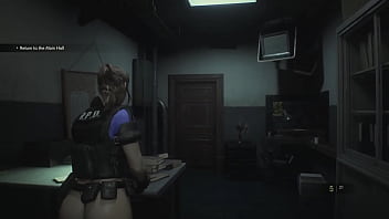 Preview 4 of Tv News Big Boobs Saxy Video - Busty Super Cop Claire Redfield